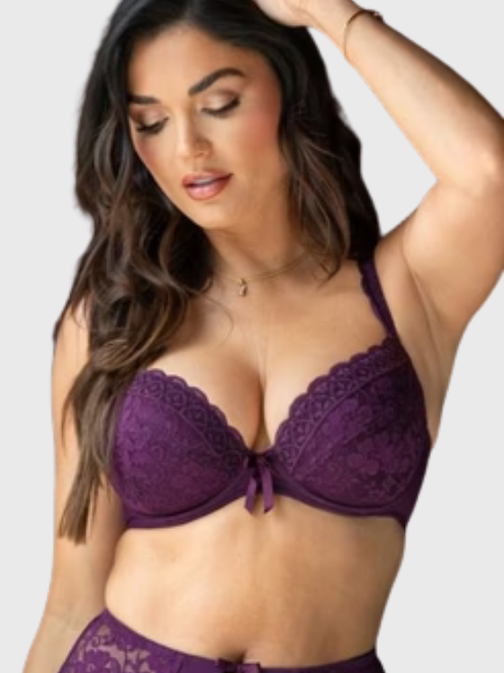 Rebel Padded Plunge Bra with panty set