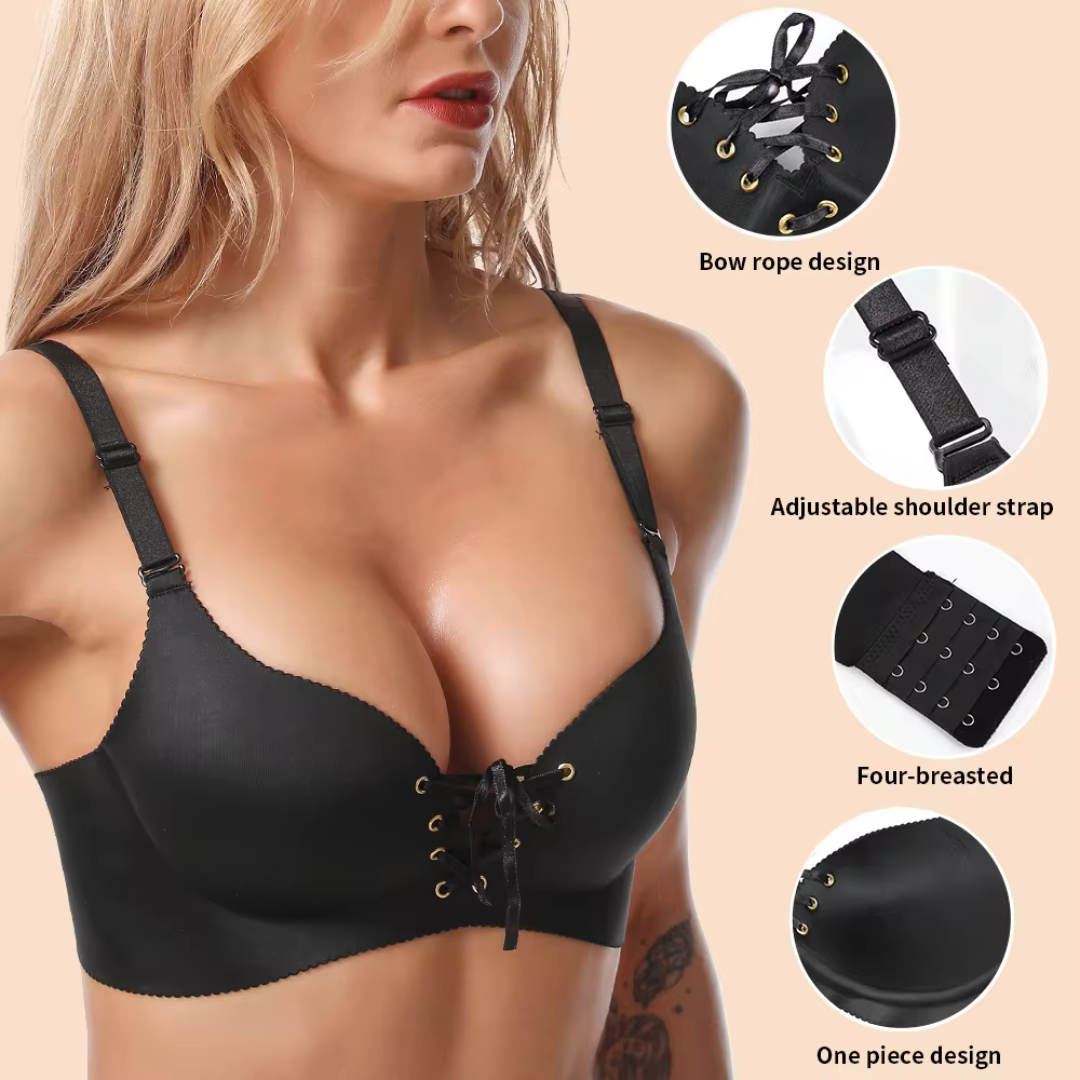 Front Lace Closure Push Up Bra