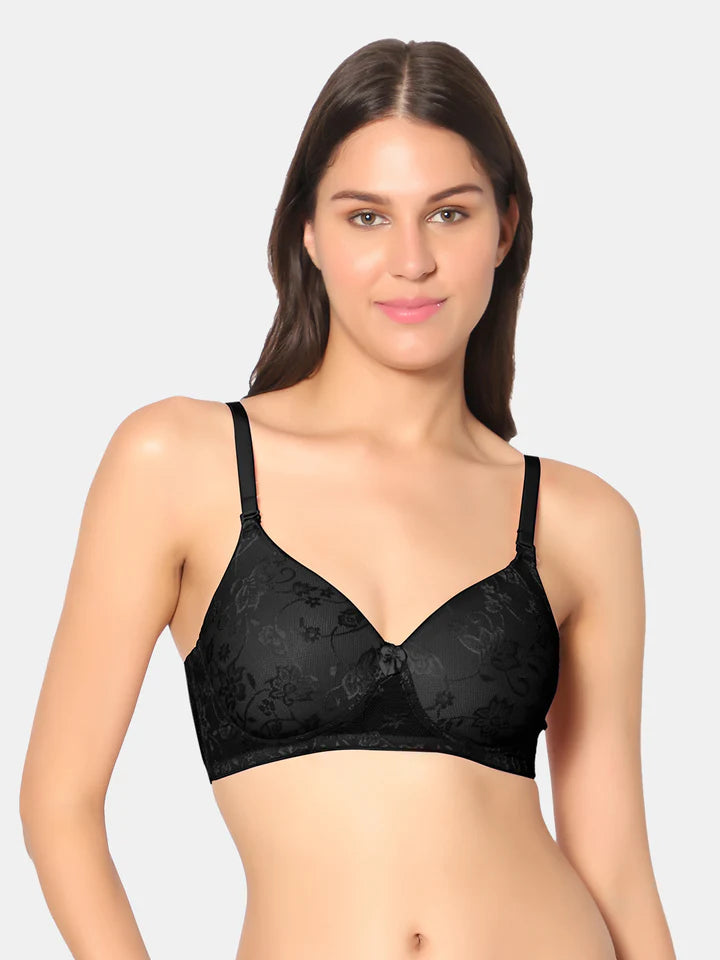 Padded Wirefree Nylon-Spandex Medium-Coverage Everyday Bra with Detachable Straps – Soda