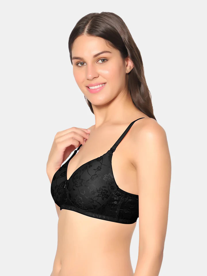 Padded Wirefree Nylon-Spandex Medium-Coverage Everyday Bra with Detachable Straps – Soda