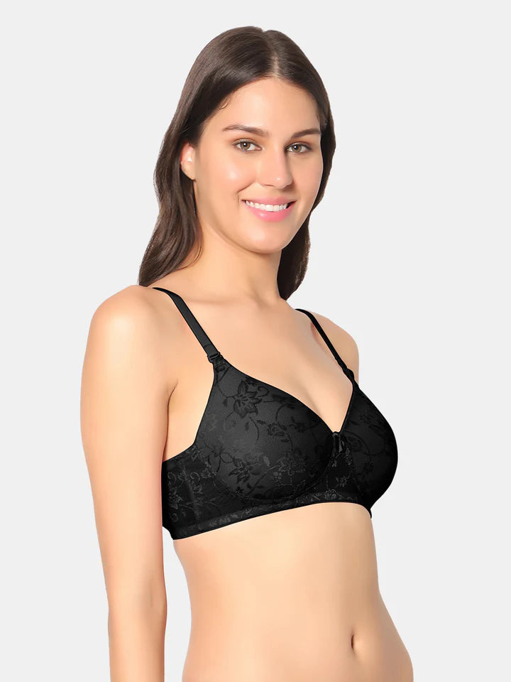 Padded Wirefree Nylon-Spandex Medium-Coverage Everyday Bra with Detachable Straps – Soda