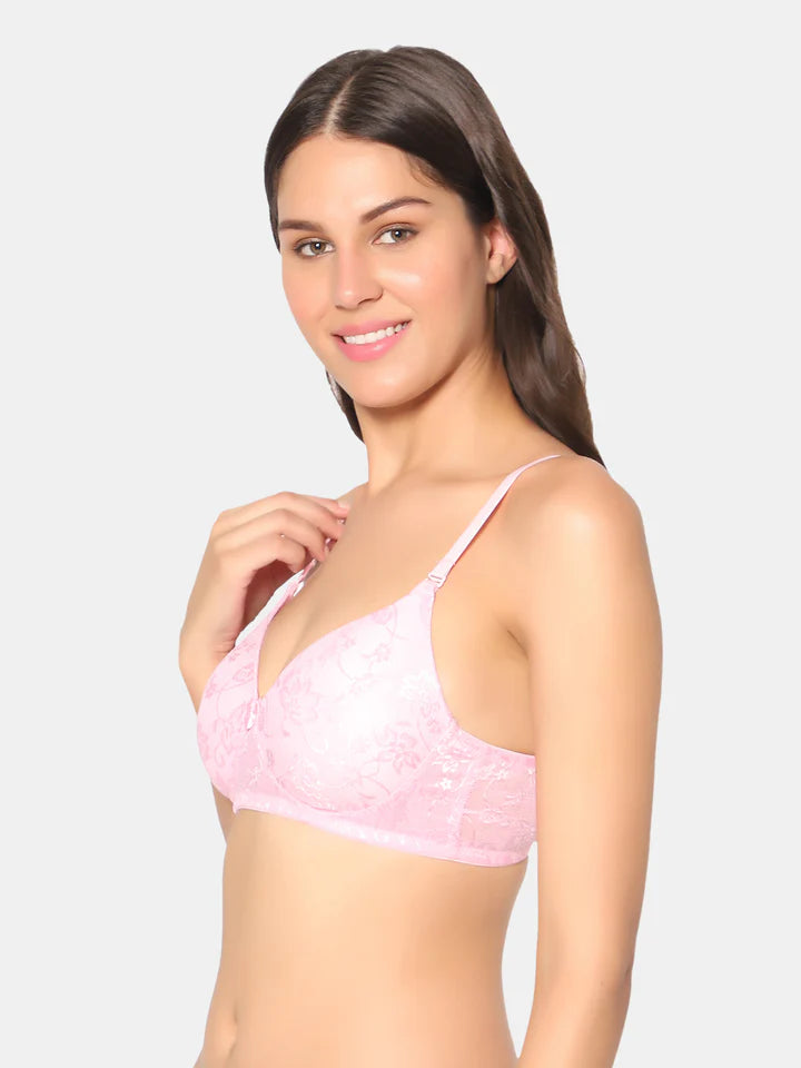 Padded Wirefree Nylon-Spandex Medium-Coverage Everyday Bra with Detachable Straps – Soda