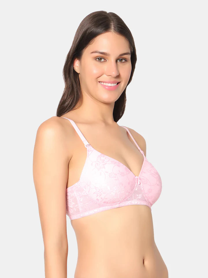 Padded Wirefree Nylon-Spandex Medium-Coverage Everyday Bra with Detachable Straps – Soda