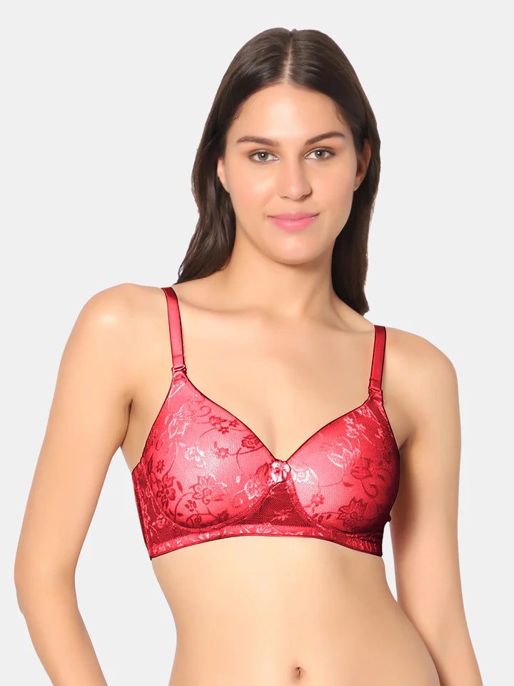 Padded Wirefree Nylon-Spandex Medium-Coverage Everyday Bra with Detachable Straps – Soda