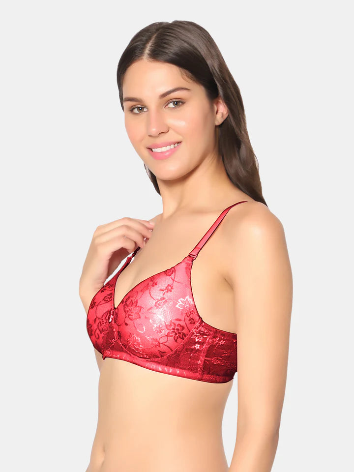 Padded Wirefree Nylon-Spandex Medium-Coverage Everyday Bra with Detachable Straps – Soda